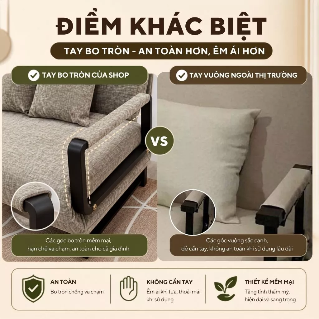 Ghế Sofa Giường Đa Năng Gấp Gọn Tiện Lợi, Nệm Chính Phẩm Hạn Chế Xẹp Lún - Ảnh 3
