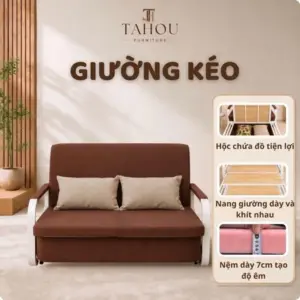 Giường Sofa Gấp Gọn Thông Minh - Hệ Khung Chắc Chắn Dùng Cho Phòng Khách Phòng Trọ CHDV